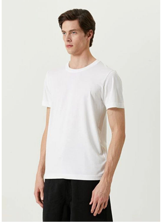 ERKEK  Tişört Basic Bisiklet Yaka Regular Kısa kol T-Shirt - Beyaz