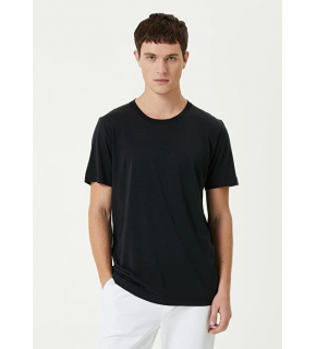 ERKEK Düz Tişört Bisiklet Yaka Regular Fit Yazlık Kısa kol T-Shirt - Siyah
