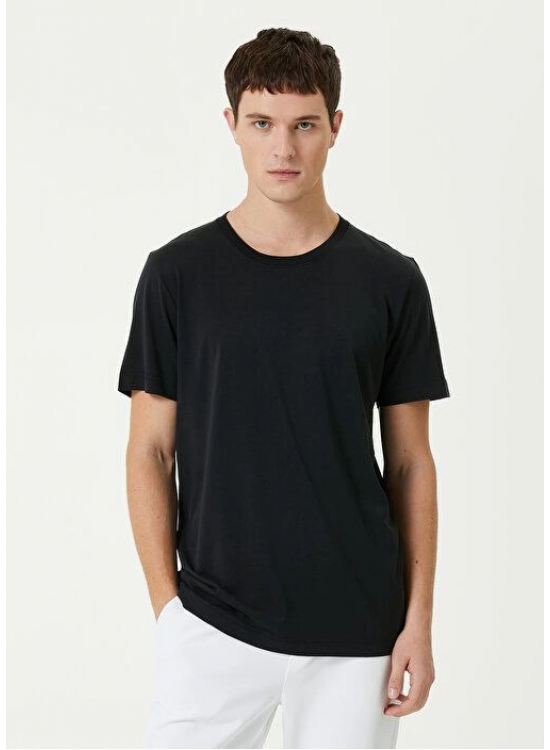 ERKEK Düz Tişört Bisiklet Yaka Regular Fit Yazlık Kısa kol T-Shirt - Siyah ERKEK Düz Tişört Bisiklet Yaka Regular Fit Yazlık Kısa kol T-Shirt - Siyah