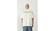Erkek Baskılı T-Shirt Kısa Kol Bisiklet Yaka Rahat Kalıp Tişört - Beyaz