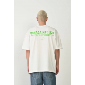Erkek Baskılı T-Shirt Kısa Kol Bisiklet Yaka Rahat Kalıp Tişört - Beyaz