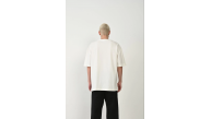 Erkek Baskılı T-Shirt Kısa Kol Bisiklet Yaka Rahat Kalıp Tişört - Beyaz