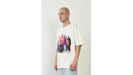 Erkek Baskılı T-Shirt Kısa Kol Bisiklet Yaka Rahat Kalıp Tişört - Beyaz Erkek Baskılı T-Shirt Kısa Kol Bisiklet Yaka Rahat Kalıp Tişört - Beyaz