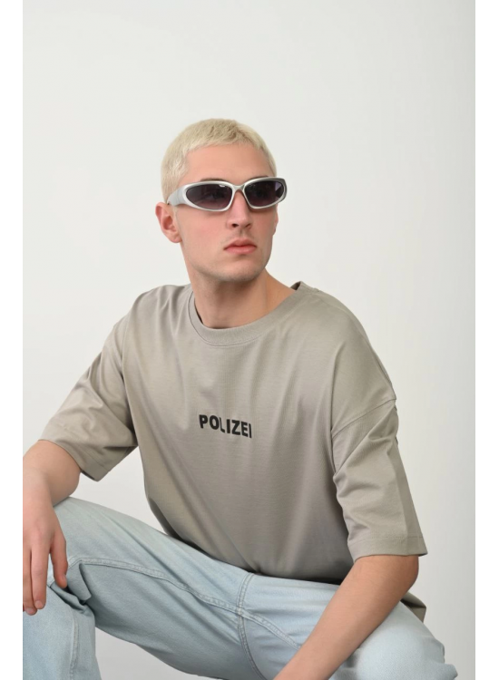 Erkek Baskılı T-Shirt Kısa Kol Bisiklet Yaka Rahat Kalıp Tişört - Boyalı Gri Erkek Baskılı T-Shirt Kısa Kol Bisiklet Yaka Rahat Kalıp Tişört - Boyalı Gri