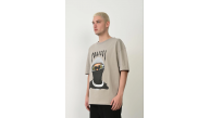 Erkek Baskılı T-Shirt Kısa Kol Bisiklet Yaka Rahat Kalıp Tişört - Boyalı Gri Erkek Baskılı T-Shirt Kısa Kol Bisiklet Yaka Rahat Kalıp Tişört - Boyalı Gri