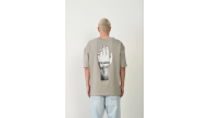 Erkek Baskılı T-Shirt Kısa Kol Bisiklet Yaka Rahat Kalıp Tişört - Boyalı Gri Erkek Baskılı T-Shirt Kısa Kol Bisiklet Yaka Rahat Kalıp Tişört - Boyalı Gri