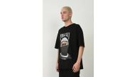 Erkek Baskılı T-Shirt Kısa Kol Bisiklet Yaka Rahat Kalıp Tişört - Siyah Erkek Baskılı T-Shirt Kısa Kol Bisiklet Yaka Rahat Kalıp Tişört - Siyah