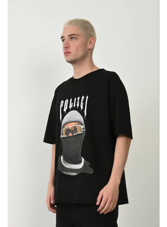 Erkek Baskılı T-Shirt Kısa Kol Bisiklet Yaka Rahat Kalıp Tişört - Siyah Erkek Baskılı T-Shirt Kısa Kol Bisiklet Yaka Rahat Kalıp Tişört - Siyah
