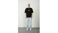 Erkek Baskılı T-Shirt Kısa Kol Bisiklet Yaka Rahat Kalıp Tişört - Siyah Erkek Baskılı T-Shirt Kısa Kol Bisiklet Yaka Rahat Kalıp Tişört - Siyah