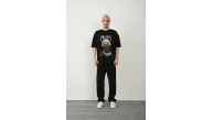 Erkek Baskılı T-Shirt Kısa Kol Bisiklet Yaka Rahat Kalıp Tişört - Siyah Erkek Baskılı T-Shirt Kısa Kol Bisiklet Yaka Rahat Kalıp Tişört - Siyah