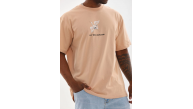 Erkek Baskılı T-Shirt Kısa Kol Bisiklet Yaka Rahat Kalıp Tişört - Bej