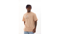Erkek Baskılı T-Shirt Kısa Kol Bisiklet Yaka Rahat Kalıp Tişört - Bej