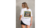 Kadın ön ve arka Baskılı Oversize Kısa kol T-Shirt - Beyaz Kadın ön ve arka Baskılı Oversize Kısa kol T-Shirt - Beyaz