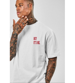 Erkek Baskılı T-Shirt Kısa Kol Bisiklet Yaka Regular Fit Rahat Kalıp Tişört - Beyaz