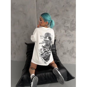 Kadın Kısa Kol Tişört Bisiklet Yaka Filistin Poşülü Baskılı T-Shirt - Beyaz