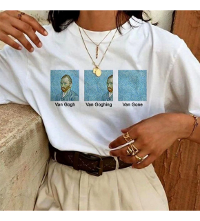 Kadın Baskılı Oversize kısa kol T-Shirt - Beyaz