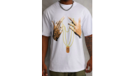 Erkek Baskılı T-Shirt Kısa Kol Bisiklet Yaka Rahat Kalıp Tişört - Beyaz