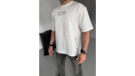 Erkek Kısa Kol Tişört Bisiklet Yaka Filistin Poşulu Baskılı T-Shirt - Beyaz Erkek Kısa Kol Tişört Bisiklet Yaka Filistin Poşulu Baskılı T-Shirt - Beyaz