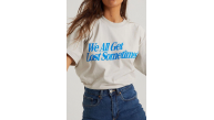 Kadın Baskılı Oversize kısa kol T-Shirt - Beyaz Kadın Baskılı Oversize kısa kol T-Shirt - Beyaz