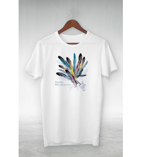 Kadın Baskılı T-Shirt Kısa Kol Bisiklet Yaka Oversize Rahat Kalıp Tişört - Beyaz