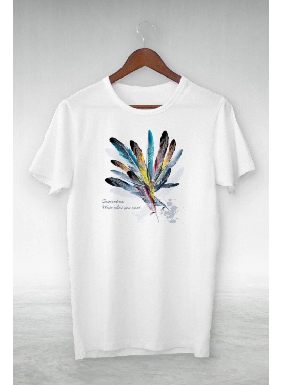 Kadın Baskılı T-Shirt Kısa Kol Bisiklet Yaka Oversize Rahat Kalıp Tişört - Beyaz Kadın Baskılı T-Shirt Kısa Kol Bisiklet Yaka Oversize Rahat Kalıp Tişört - Beyaz