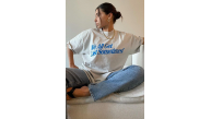 Kadın Baskılı Oversize kısa kol T-Shirt - Beyaz Kadın Baskılı Oversize kısa kol T-Shirt - Beyaz