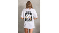 Kadın Kısa Kol Yazlık Tişört Bisiklet Yaka Baskılı Oversize T-Shirt - Beyaz Kadın Kısa Kol Yazlık Tişört Bisiklet Yaka Baskılı Oversize T-Shirt - Beyaz