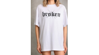 Kadın Kısa Kol Yazlık Tişört Bisiklet Yaka Baskılı Oversize T-Shirt - Beyaz Kadın Kısa Kol Yazlık Tişört Bisiklet Yaka Baskılı Oversize T-Shirt - Beyaz