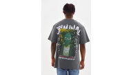 Erkek Baskılı T-Shirt Kısa Kol Bisiklet Yaka Rahat Kalıp Tişört - Füme Erkek Baskılı T-Shirt Kısa Kol Bisiklet Yaka Rahat Kalıp Tişört - Füme