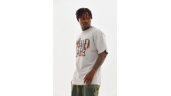 Erkek Kısa Kol Yazlık Tişört Bisiklet Yaka Baskılı Oversize T-Shirt - Gri Erkek Kısa Kol Yazlık Tişört Bisiklet Yaka Baskılı Oversize T-Shirt - Gri