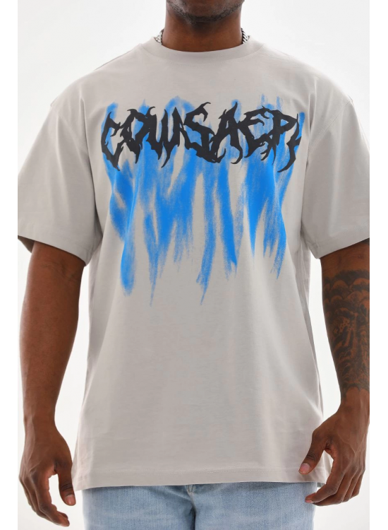 Erkek Baskılı T-Shirt Kısa Kol Bisiklet Yaka Rahat Kalıp Tişört - Gri Erkek Baskılı T-Shirt Kısa Kol Bisiklet Yaka Rahat Kalıp Tişört - Gri