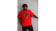 Erkek Baskılı T-Shirt Kısa Kol Bisiklet Yaka Rahat Kalıp Tişört - Kırmızı Erkek Baskılı T-Shirt Kısa Kol Bisiklet Yaka Rahat Kalıp Tişört - Kırmızı
