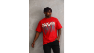 Erkek Baskılı T-Shirt Kısa Kol Bisiklet Yaka Rahat Kalıp Tişört - Kırmızı Erkek Baskılı T-Shirt Kısa Kol Bisiklet Yaka Rahat Kalıp Tişört - Kırmızı