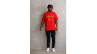 Erkek Baskılı T-Shirt Kısa Kol Bisiklet Yaka Rahat Kalıp Tişört - Kırmızı Erkek Baskılı T-Shirt Kısa Kol Bisiklet Yaka Rahat Kalıp Tişört - Kırmızı