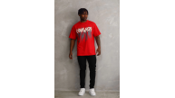 Erkek Baskılı T-Shirt Kısa Kol Bisiklet Yaka Rahat Kalıp Tişört - Kırmızı Erkek Baskılı T-Shirt Kısa Kol Bisiklet Yaka Rahat Kalıp Tişört - Kırmızı