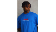 Erkek Baskılı T-Shirt Kısa Kol Bisiklet Yaka Rahat Kalıp Tişört - Mavi Erkek Baskılı T-Shirt Kısa Kol Bisiklet Yaka Rahat Kalıp Tişört - Mavi