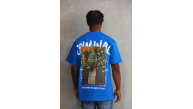 Erkek Baskılı T-Shirt Kısa Kol Bisiklet Yaka Rahat Kalıp Tişört - Mavi Erkek Baskılı T-Shirt Kısa Kol Bisiklet Yaka Rahat Kalıp Tişört - Mavi