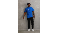 Erkek Baskılı T-Shirt Kısa Kol Bisiklet Yaka Rahat Kalıp Tişört - Mavi Erkek Baskılı T-Shirt Kısa Kol Bisiklet Yaka Rahat Kalıp Tişört - Mavi
