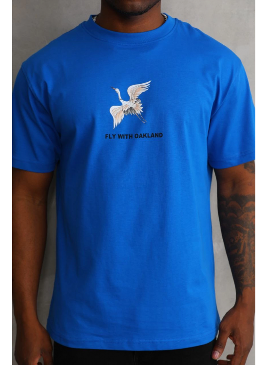 Erkek Baskılı T-Shirt Kısa Kol Bisiklet Yaka Rahat Kalıp Tişört - Mavi Erkek Baskılı T-Shirt Kısa Kol Bisiklet Yaka Rahat Kalıp Tişört - Mavi