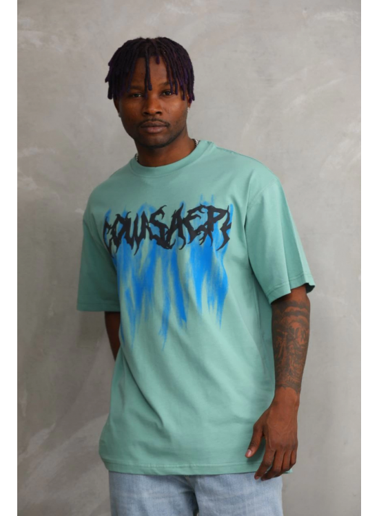 Erkek Baskılı T-Shirt Kısa Kol Bisiklet Yaka Rahat Kalıp Tişört - Mint Yeşili Erkek Baskılı T-Shirt Kısa Kol Bisiklet Yaka Rahat Kalıp Tişört - Mint Yeşili