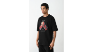 Erkek Boxy Eldiven Baskılı T-Shirt Kısa Kol Bisiklet Yaka Tişört - Siyah Erkek Boxy Eldiven Baskılı T-Shirt Kısa Kol Bisiklet Yaka Tişört - Siyah