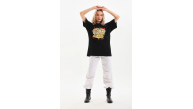 Kadın Kısa Kol Yazlık Tişört Bisiklet Yaka Ejderha Baskılı T-Shirt - Siyah Kadın Kısa Kol Yazlık Tişört Bisiklet Yaka Ejderha Baskılı T-Shirt - Siyah