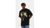 Erkek Baskılı T-Shirt Kısa Kol Bisiklet Yaka Rahat Kalıp Günlük Tişört - Siyah Erkek Baskılı T-Shirt Kısa Kol Bisiklet Yaka Rahat Kalıp Günlük Tişört - Siyah