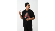 Erkek Boxy Eldiven Baskılı T-Shirt Kısa Kol Bisiklet Yaka Tişört - Siyah Erkek Boxy Eldiven Baskılı T-Shirt Kısa Kol Bisiklet Yaka Tişört - Siyah