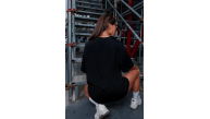 Kadın Baskılı T-Shirt Kısa Kol Bisiklet Yaka Oversize Rahat Kalıp Tişört - Siyah Kadın Baskılı T-Shirt Kısa Kol Bisiklet Yaka Oversize Rahat Kalıp Tişört - Siyah