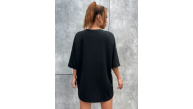 Kadın kelebek Baskılı Oversize kısa kol T-Shirt - Siyah Kadın kelebek Baskılı Oversize kısa kol T-Shirt - Siyah