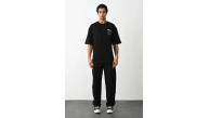Erkek Kısa Kol Yazlık Tişört Bisiklet Yaka Baskılı Oversize T-Shirt - Siyah Erkek Kısa Kol Yazlık Tişört Bisiklet Yaka Baskılı Oversize T-Shirt - Siyah