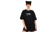 Kadın Baskılı T-Shirt Kısa Kol Bisiklet Yaka Oversize Rahat Kalıp Tişört - Siyah Kadın Baskılı T-Shirt Kısa Kol Bisiklet Yaka Oversize Rahat Kalıp Tişört - Siyah