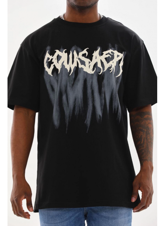 Erkek Baskılı T-Shirt Kısa Kol Bisiklet Yaka Rahat Kalıp Tişört - Siyah Erkek Baskılı T-Shirt Kısa Kol Bisiklet Yaka Rahat Kalıp Tişört - Siyah
