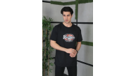 Erkek Baskılı T-Shirt Kısa Kol Bisiklet Yaka Regular Fit Rahat Kalıp Günlük Tişört - Siyah Erkek Baskılı T-Shirt Kısa Kol Bisiklet Yaka Regular Fit Rahat Kalıp Günlük Tişört - Siyah